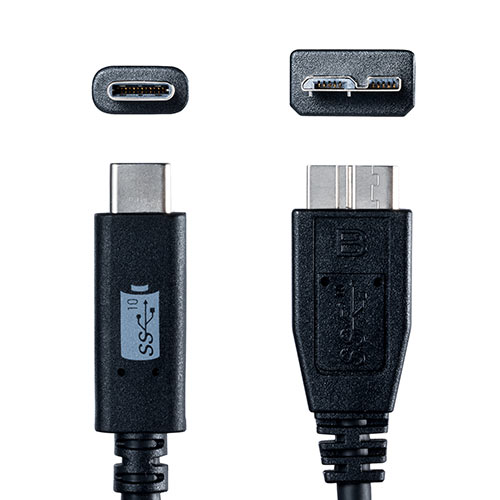 USB タイプCケーブル（USB3.1・Gen2・Type-Cオス/USB3.0 microB・USB-IF認証済み・1m・ブラック）