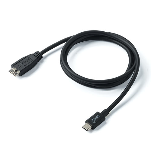 USB タイプCケーブル（USB3.1・Gen2・Type-Cオス/USB3.0 microB・USB-IF認証済み・1m・ブラック）
