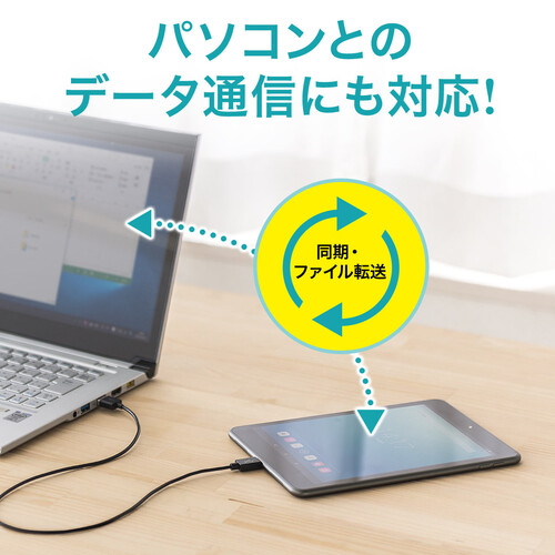 USB タイプCケーブル（USB2.0・USB Aオス/Type-Cオス・50cm・ブラック）