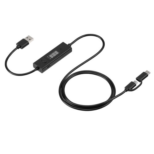 タイマー付きUSBケーブル（2in1タイプ・USB Type-C・microUSB
