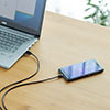 コネクタ両面対応マグネット着脱式USB Type-C充電ケーブル（QuickCharge・スマートフォン・充電・通信・2A対応・ケーブル長1m・ブラック）