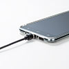 コネクタ両面対応マグネット着脱式USB Type-C充電ケーブル（QuickCharge・スマートフォン・充電・通信・2A対応・ケーブル長1m・ブラック）
