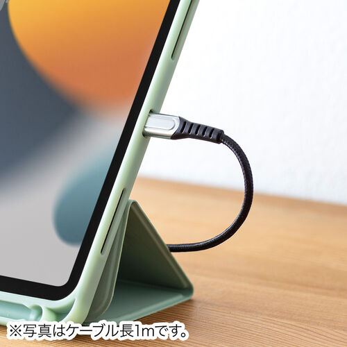 USB Type-Cケーブル（USB2.0・高耐久・ポリエチレンメッシュケーブル・USB PD 100W対応・CtoC・0.2m・ブラック）