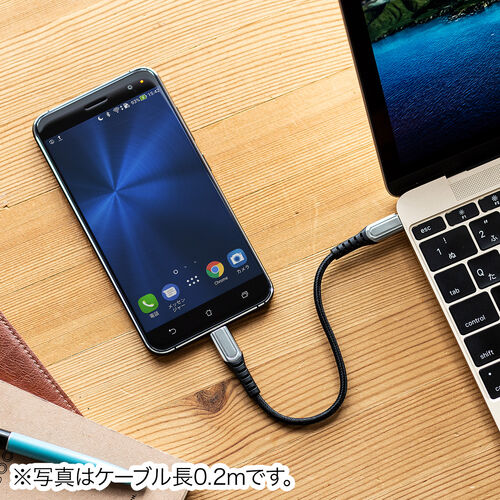 USB Type-Cケーブル（USB2.0・高耐久・ポリエチレンメッシュケーブル・USB PD 100W対応・CtoC・1m・ブラック）