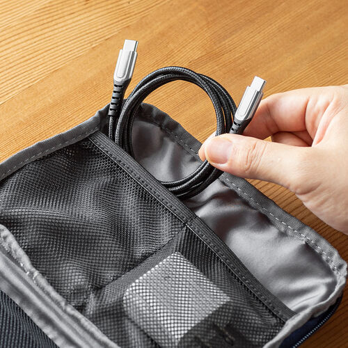 USB Type-Cケーブル（USB2.0・高耐久・ポリエチレンメッシュケーブル・USB PD 100W対応・CtoC・1m・ブラック）
