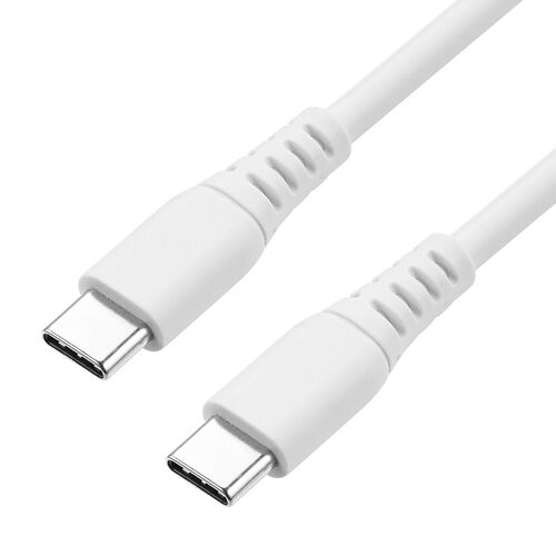 やわらか USB Type-Cケーブル（USB2.0・絡まない・USB PD 100W対応・CtoC・1m・ホワイト）