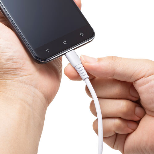 やわらか USB Type-Cケーブル（USB2.0・絡まない・USB PD 100W対応・CtoC・1m・ホワイト）