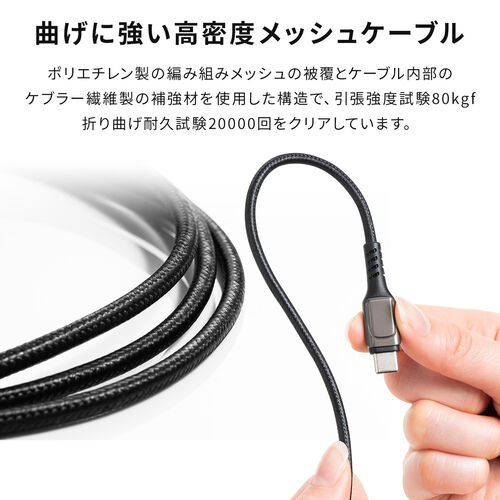 USB Type-Cケーブル（電力表示機能付き・USB2.0・PD100W対応