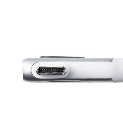 USB Type-Cケーブル（W数表示機能付き・L字コネクタ・PD240W対応・やわらかシリコンケーブル・USB2.0・iPhone16・2m・ホワイト）