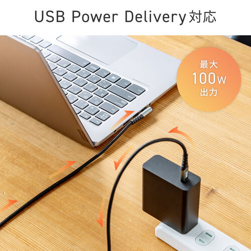 USB Type-Cケーブル（L字・USB PD100W・シリコンメッシュ・絡まない・CtoC・タイプC・USB2.0・充電・データ転送・スマホ・タブレット・1m・ブラック）