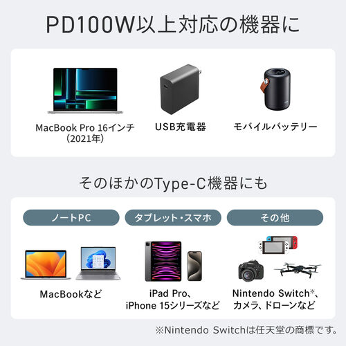 USB Type-Cケーブル（L字・USB PD240W・シリコンメッシュ・絡まない・CtoC・タイプC・USB2.0・充電・データ転送・スマホ・タブレット・1m・ ブラック）