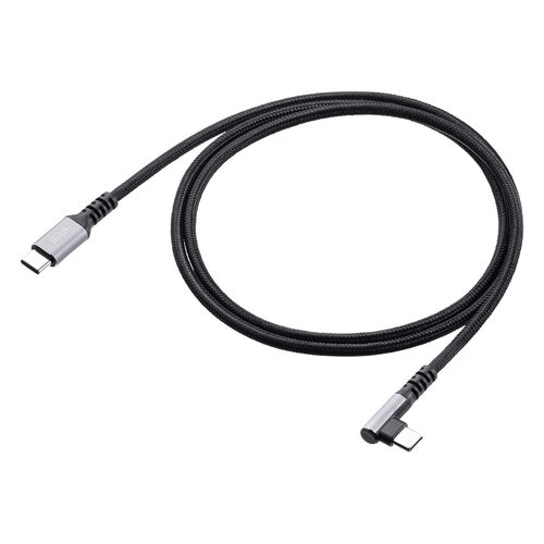 USB Type-Cケーブル（L字・PD60W・ポリエステルメッシュ・高耐久・CtoC・USB2.0・充電・データ転送・スマホ・タブレット・Nintendo Switch・ノートパソコン・1m）
