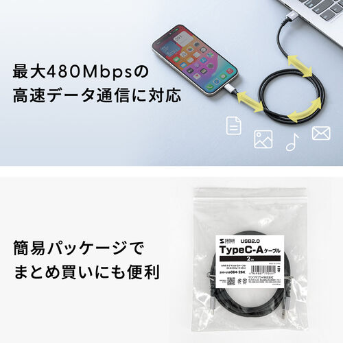 USB Type-Cケーブル（15W・ポリエステルメッシュ・高耐久・AtoC
