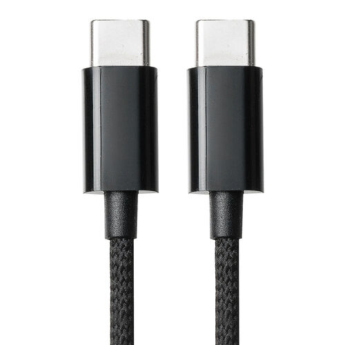 USB Type-Cケーブル（USB PD60W・1m・ケーブルバンド付き・シリコンメッシュ・絡まない・しなやか・CtoC・タイプC・USB2.0・充電・データ転送・スマホ・タブレット・ブラック）