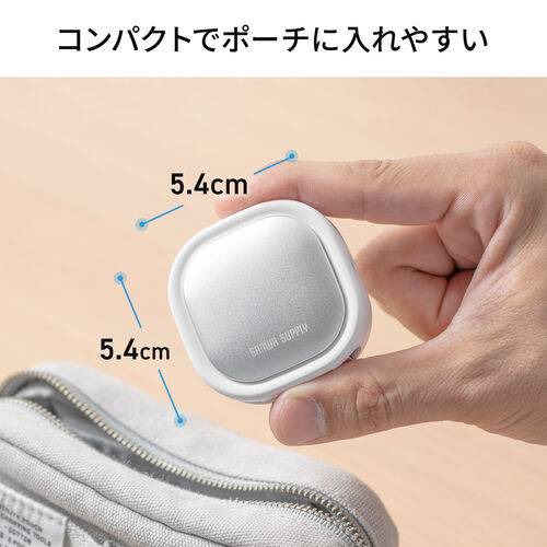 巻き取り式 USB Type-Cケーブル（両引き・CtoC・1.2m・PD60W・充電ケーブル・データ転送・持ち運び・iPad・iPhone・スマホ・タブレット・ホワイト）