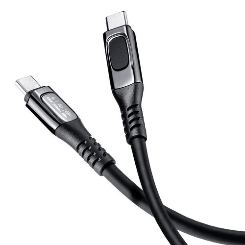 USB Type-Cケーブル（USB PD100W対応・電力表示機能付き・1.5m・USB 20Gbps・8K/60Hz対応・シリコンケーブル・充電 データ転送・映像伝送・iPhone 16対応）