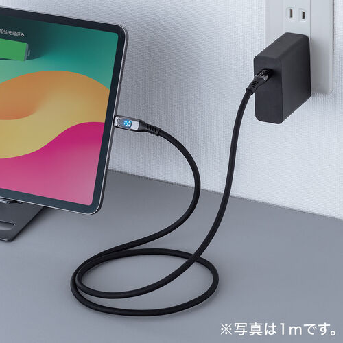 USB Type-Cケーブル（USB PD100W対応・電力表示機能付き・1.5m・USB 20Gbps・8K/60Hz対応・シリコンケーブル・充電 データ転送・映像伝送・iPhone 16対応）