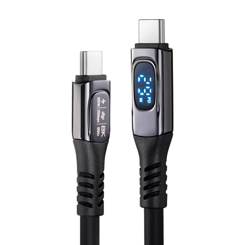 USB Type-Cケーブル（USB PD100W対応・電力表示機能付き・1.5m・USB 20Gbps・8K/60Hz対応・シリコンケーブル・充電 データ転送・映像伝送・iPhone 16対応）
