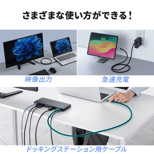 USB Type-Cケーブル（USB PD100W対応・電力表示機能付き・1.5m・USB 20Gbps・8K/60Hz対応・シリコンケーブル・充電 データ転送・映像伝送・iPhone 16対応）