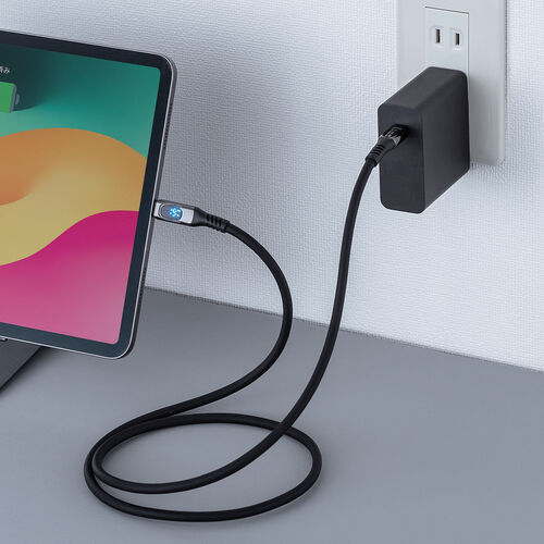 USB Type-Cケーブル（USB PD100W対応・電力表示機能・1m・USB4・USB 20Gbps・8K/60Hz対応・シリコンケーブル・充電 データ転送・映像伝送・iPhone 16対応）