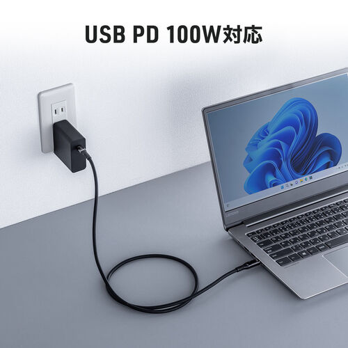 USB Type-Cケーブル（USB PD100W対応・電力表示機能・1m・USB4・USB 20Gbps・8K/60Hz対応・シリコンケーブル・充電 データ転送・映像伝送・iPhone 16対応）