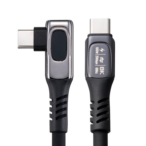 USB Type-Cケーブル（W数表示機能付き・USB4・8K/60Hz・L字