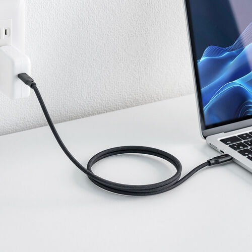 マグネットケーブル（USB Type-Cケーブル・急速充電・PD240Ｗ・まとまりやすい・データ転送・480Mbps・iPhone16対応・1m・ブラック）