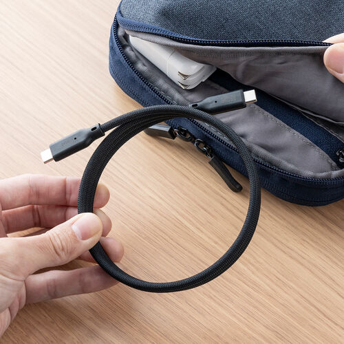 マグネットケーブル（USB Type-Cケーブル・急速充電・PD240Ｗ・まとまりやすい・データ転送・480Mbps・iPhone16対応・1m・ブラック）