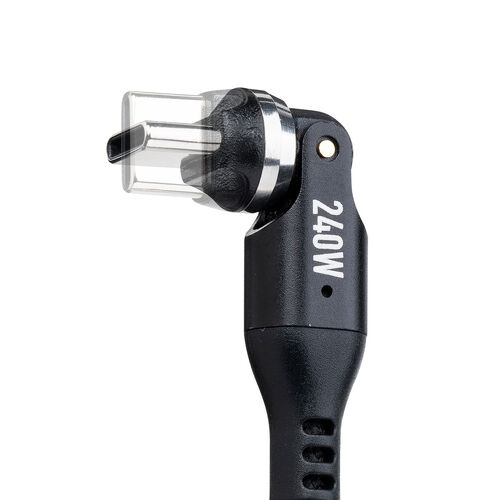 USB Type-Cケーブル（PD240W・L字・全方向対応ケーブル・両端回転コネクタ・スマホ・switch・iPhone17・充電・540°回転・USB2.0・480Mbps・1m・ブラック）