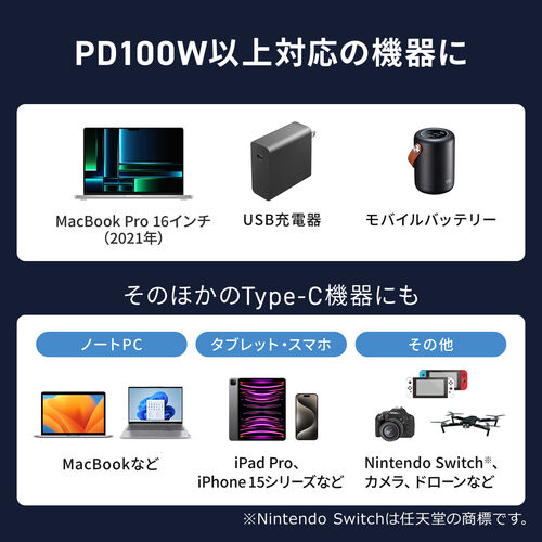 USB Type-Cケーブル（PD240W・L字・全方向対応ケーブル・両端回転コネクタ・スマホ・switch・充電・540°回転・USB2.0・480Mbps・1m・ブラック）