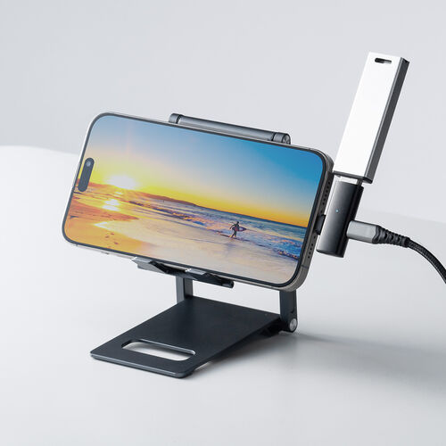 USB A to USB C 変換アダプタ（L字型・充電対応・PD100W・ USB 10Gbps・AppleProRes対応・通電LED・ブラック）