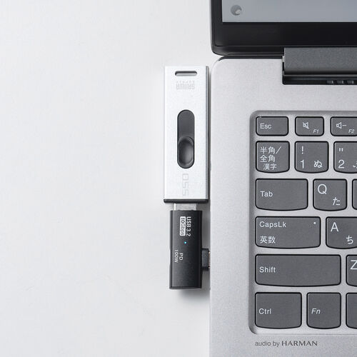 USB A to USB C 変換アダプタ（L字型・充電対応・PD100W・ USB 10Gbps・AppleProRes対応・通電LED・ブラック）