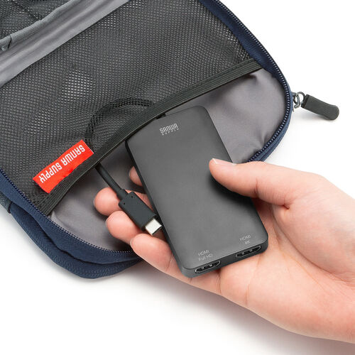 USB C - HDMI 変換アダプタ（4K×1 フルHD×1・ディスプレイアダプタ・マルチディスプレイ・2画面・拡張・HDMI2つ・Win Mac対応）