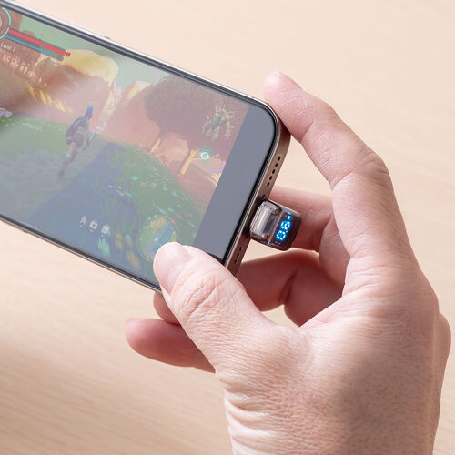 USB-C 変換アダプタ（U字・電力表示機能・USB 40Gbps・PD 140W・映像出力・8K・60Hz・U型・Type-C・出力スクリーン表示・クリアカラー・スケルトンデザイン）