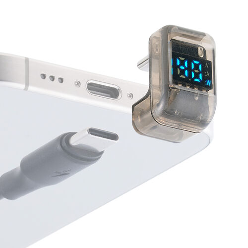 USB-C 変換アダプタ（U字・電力表示機能・USB 40Gbps・PD 140W・映像出力・8K・60Hz・U型・Type-C・出力スクリーン表示・クリアカラー・スケルトンデザイン）