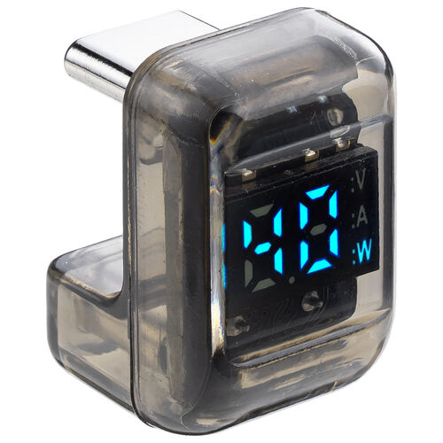 USB-C 変換アダプタ（U字・電力表示機能・USB 40Gbps・PD 140W・映像出力・8K・60Hz・U型・Type-C・出力スクリーン表示・クリアカラー・スケルトンデザイン）