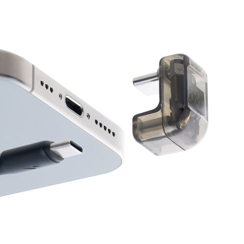 USB-C 変換アダプタ（U字・電力表示機能・USB 40Gbps・PD 140W・映像出力・8K・60Hz・U型・Type-C・出力スクリーン表示・クリアカラー・スケルトンデザイン）