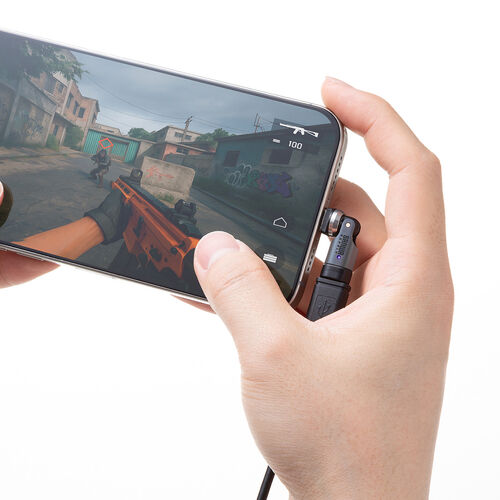 タイプC 変換アダプタ（540°回転・PD240W・上下左右・全方向対応・L字/L型コネクタ・急速充電・方向変換・ガンメタリック）