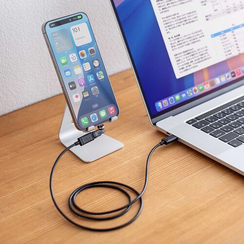 タイプC 変換アダプタ（540°回転・PD240W・上下左右・全方向対応・L字/L型コネクタ・急速充電・方向変換・ガンメタリック）