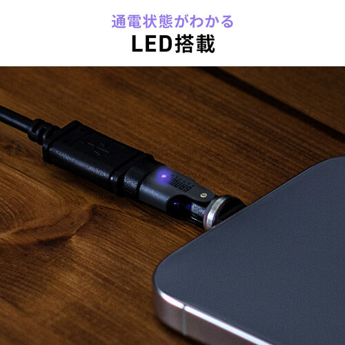 USB-C 変換アダプタ（540°回転・PD240W・上下左右・全方向対応・L字/L型コネクタ・USB2.0・急速充電・Type-C・方向変換・ガンメタリック）