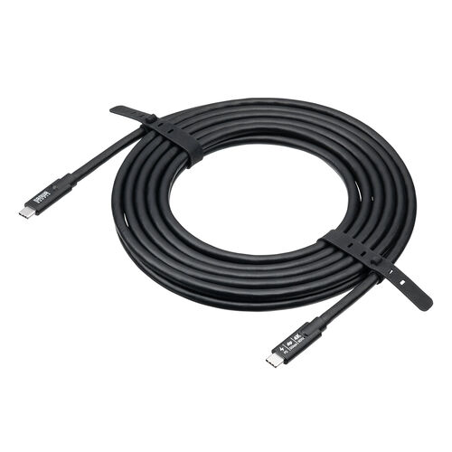 USB Type-Cケーブル（5m・Type-C映像出力対応・USB PD75W対応・4K/60Hz・Altモード・5Gbps・充電・データ転送・ブラック・電子黒板）