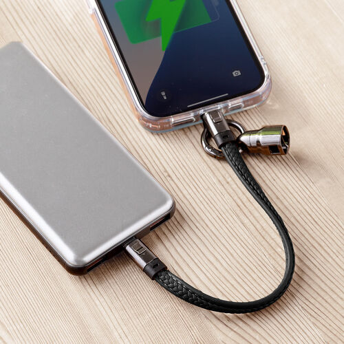 USBケーブル（USB Type-C ストラップ・急速充電・PD240W対応・ハンドストラップ・iPhone16・22cm・ブラック）