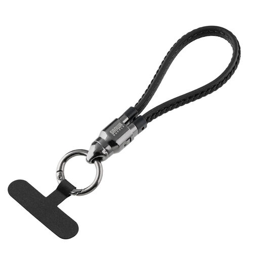 USBケーブル（USB Type-C ストラップ・急速充電・PD240W対応・ハンドストラップ・iPhone16・22cm・ブラック）