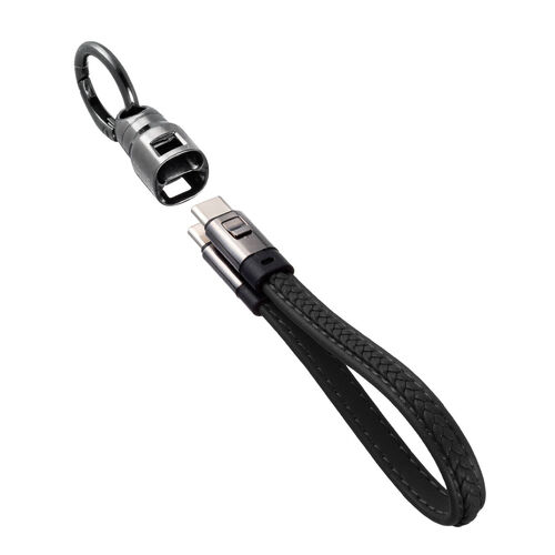 USBケーブル（USB Type-C ストラップ・急速充電・PD240W対応・ハンドストラップ・iPhone16・22cm・ブラック）