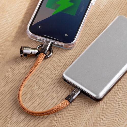 USBケーブル（USB Type-C ストラップ・急速充電・PD240W対応・ハンドストラップ・iPhone16・22cm・ブラウン）