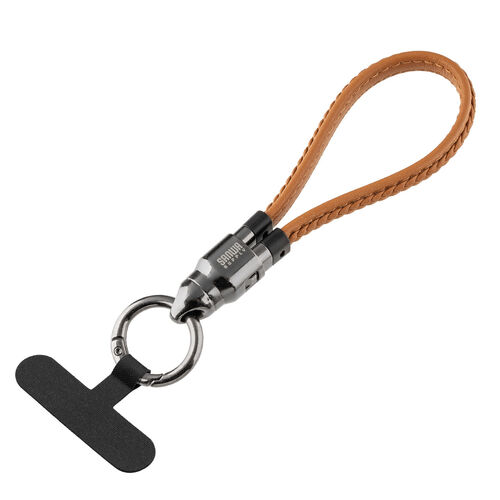 USBケーブル（USB Type-C ストラップ・急速充電・PD240W対応・ハンドストラップ・iPhone16・22cm・ブラウン）