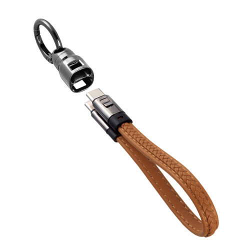 USBケーブル（USB Type-C ストラップ・急速充電・PD240W対応・ハンドストラップ・iPhone16・22cm・ブラウン）