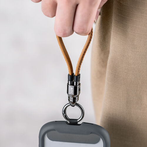 USBケーブル（USB Type-C ストラップ・急速充電・PD240W対応・ハンドストラップ・iPhone16・22cm・ブラウン）