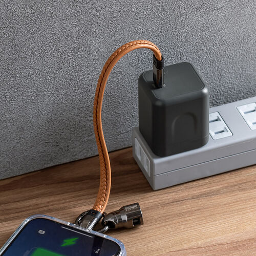 USBケーブル（USB Type-C ストラップ・急速充電・PD240W対応・ハンドストラップ・iPhone16・22cm・ブラウン）