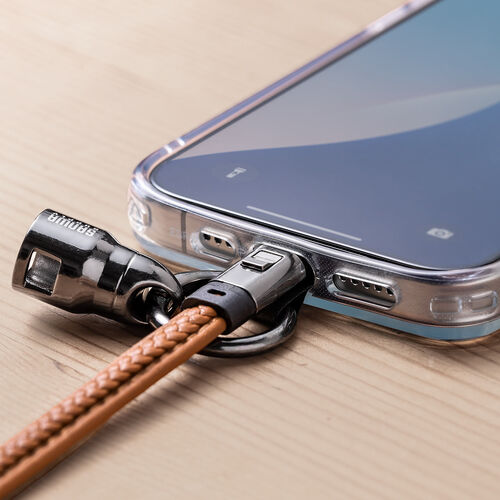 USBケーブル（USB Type-C ストラップ・急速充電・PD240W対応・ハンドストラップ・iPhone16・22cm・ブラウン）